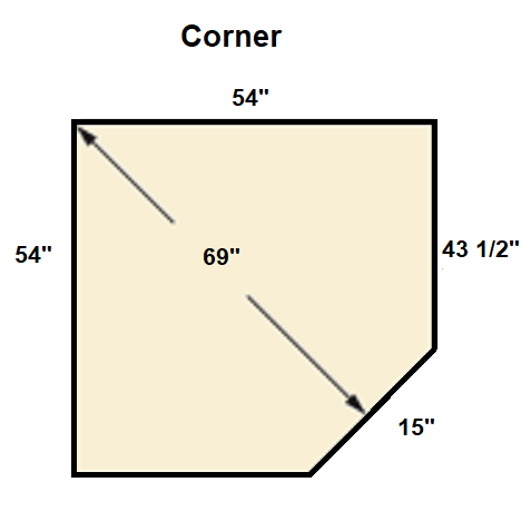 American Panel 54 x 54 Inch Indian Silver Slate Original Edge Type 2 Corner Hearth Board