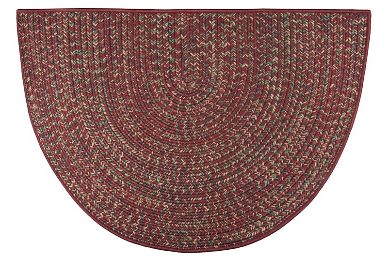 Goods of the Woods 48 x 27 Inch Polypropylene Braided Multicolor Half Round Hearth Rug