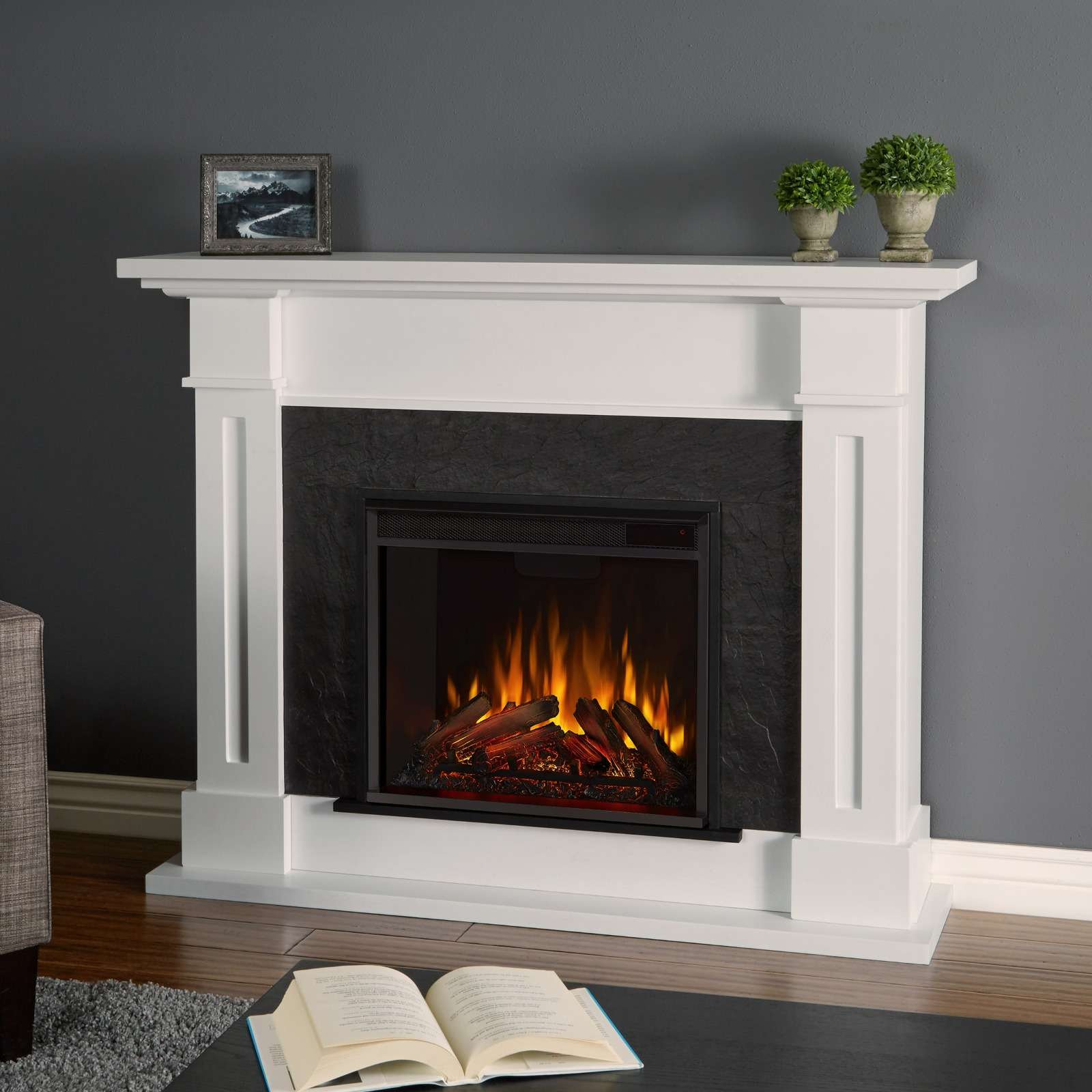 Real Flame 54 Inch Kipling Electric Fireplace with Mantel