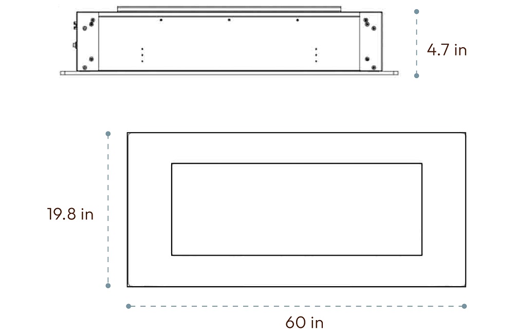 Cambridge 60 Inch Color-Changing Wall Mount Linear Electric Fireplace