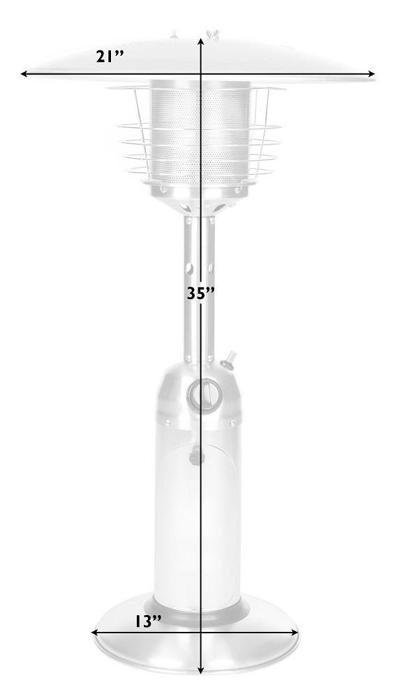 Fire Sense Hammer Tone Bronze Finish Table Top Patio Heater - 61322