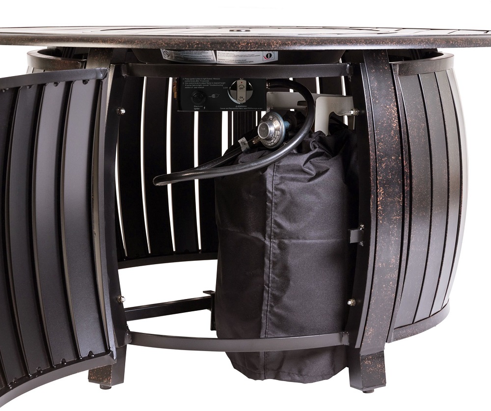 Fire Sense Extruded Aluminum Round LPG Gas Fire Pit - 61832