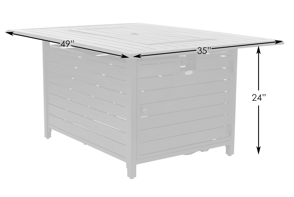Fire Sense Extruded Aluminum Rectangular LPG Gas Fire Pit - 61898