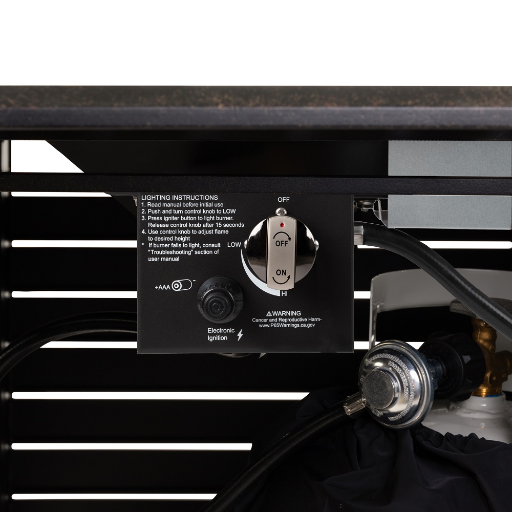 Fire Sense Extruded Aluminum Rectangular LPG Gas Fire Pit - 61898
