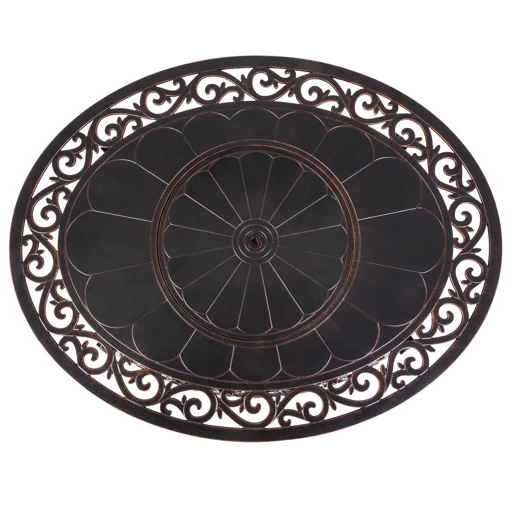 Fire Sense Toulon Oval Cast Aluminum Propane Gas Fire Pit - 62198