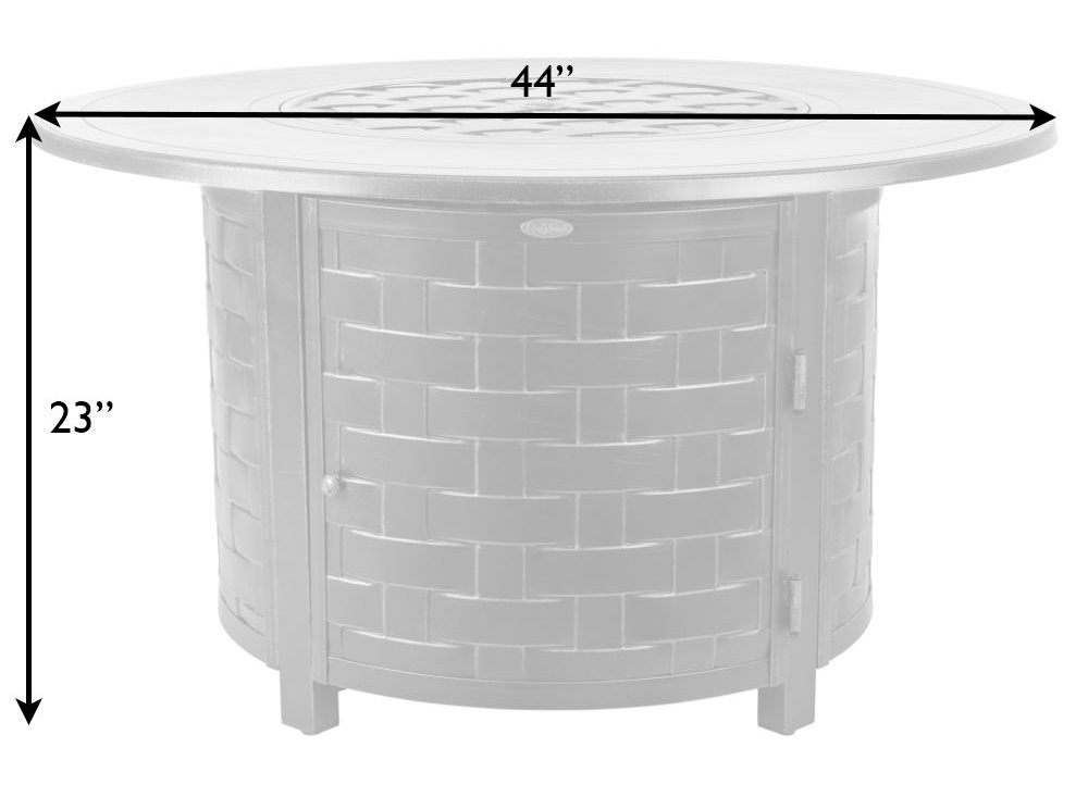 Fire Sense Perissa Woven Round Cast Aluminum LPG Gas Fire Pit - 62208