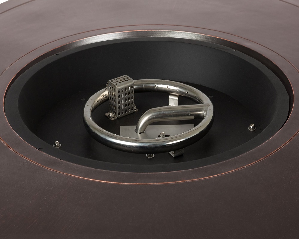 Fire Sense Perissa Woven Round Cast Aluminum LPG Gas Fire Pit - 62208
