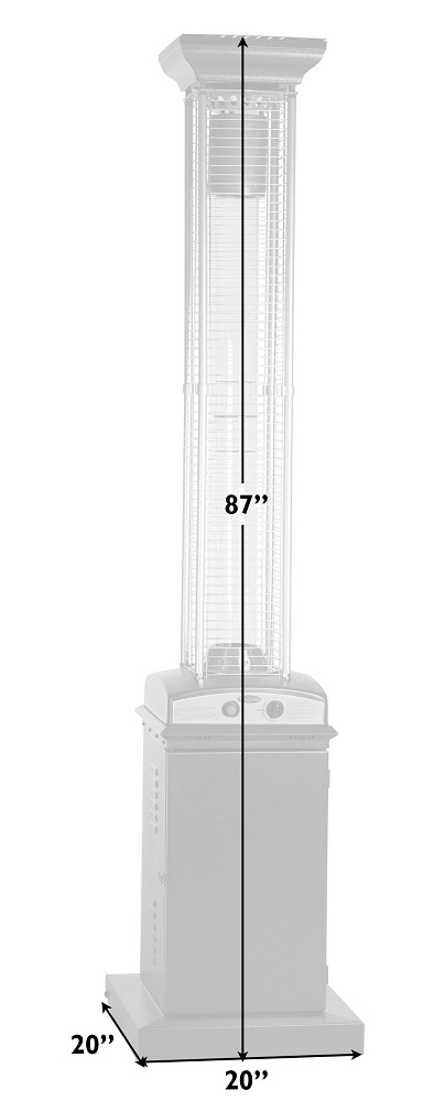 Fire Sense 20" Square Flame Patio Propane Gas Heater