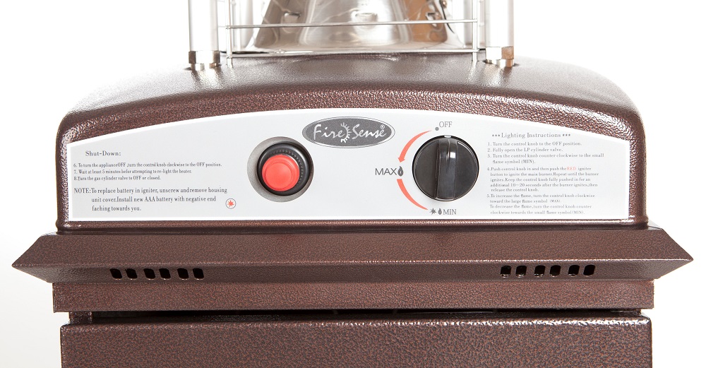 Fire Sense 20" Square Flame Patio Propane Gas Heater