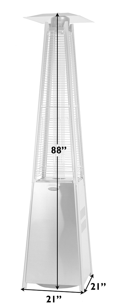Fire Sense Coronado Brushed Bronze Pyramid Flame Patio Heater - 62263