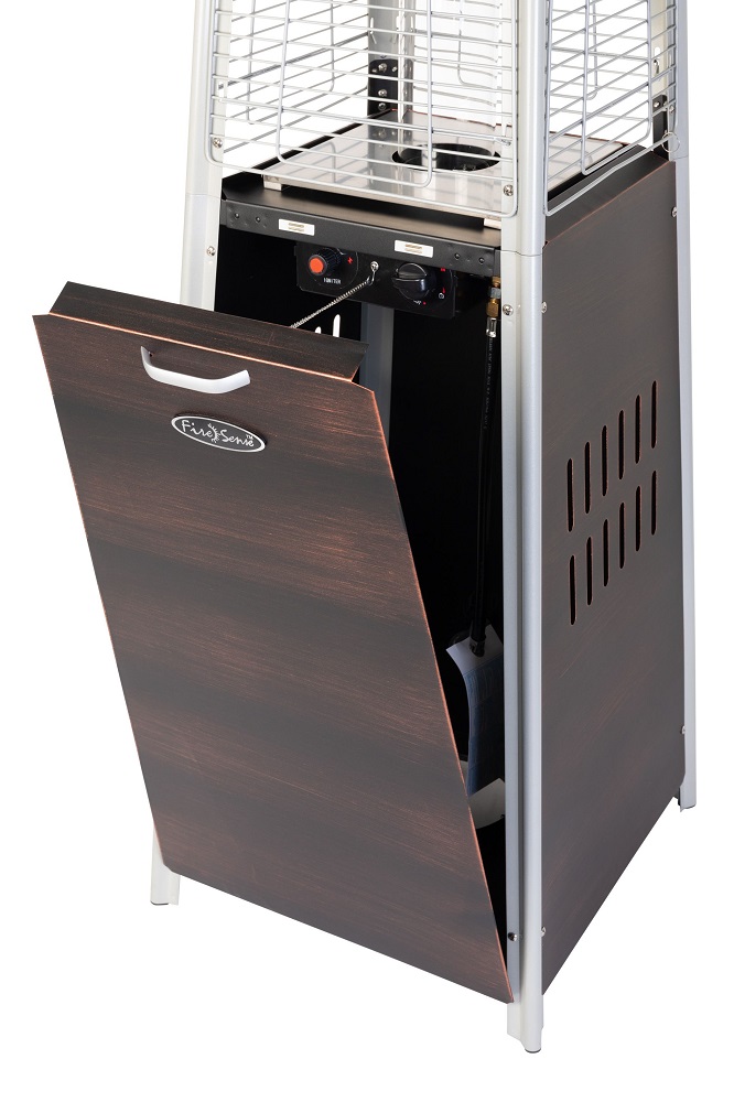 Fire Sense Coronado Brushed Bronze Pyramid Flame Patio Heater - 62263