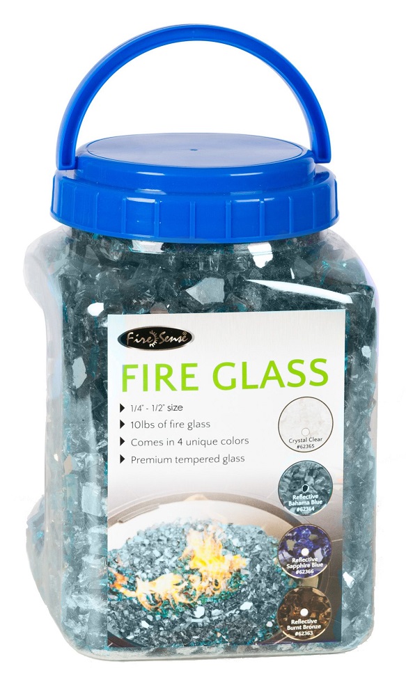 Fire Sense Bahama Blue Reflective Fire Glass