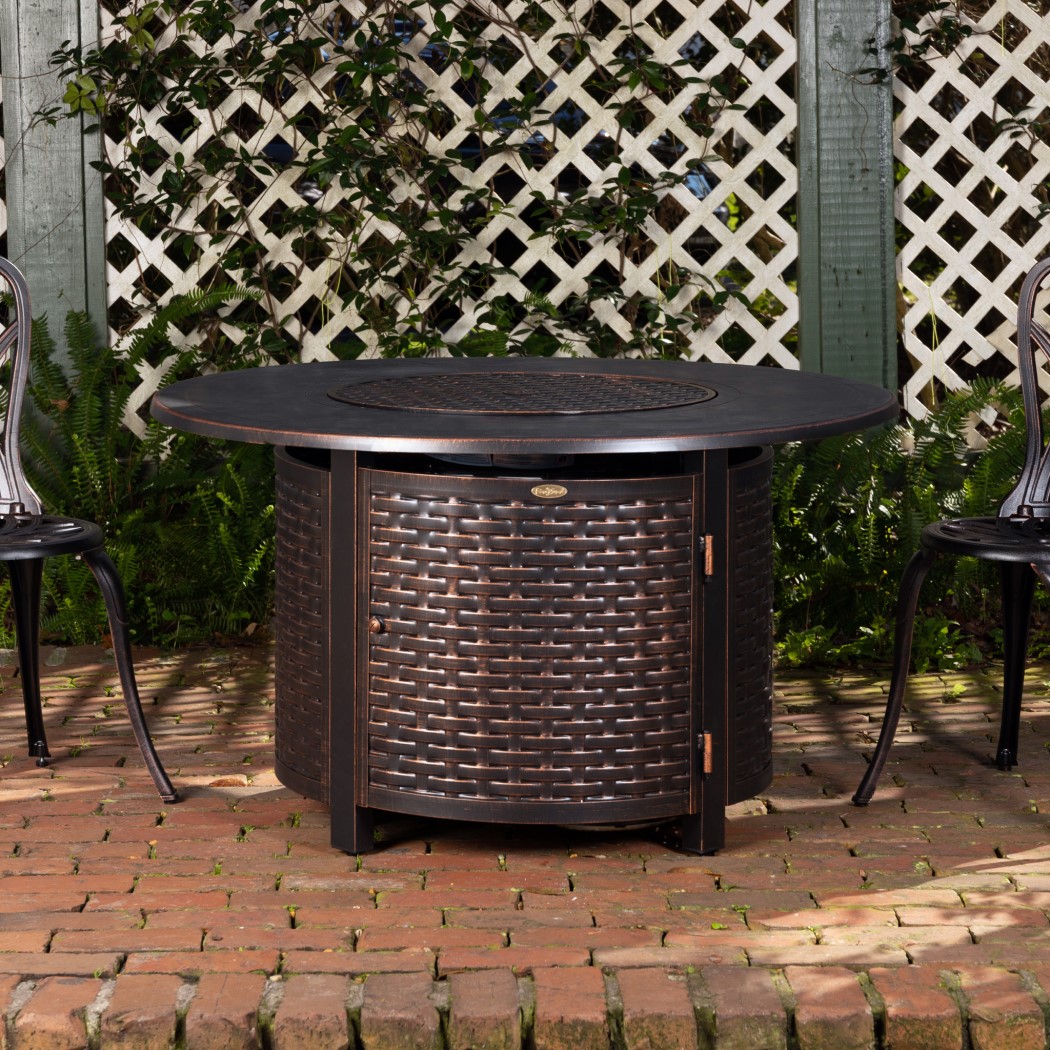 Fire Sense 44 Inch Florence Woven Round Propane Fire Pit