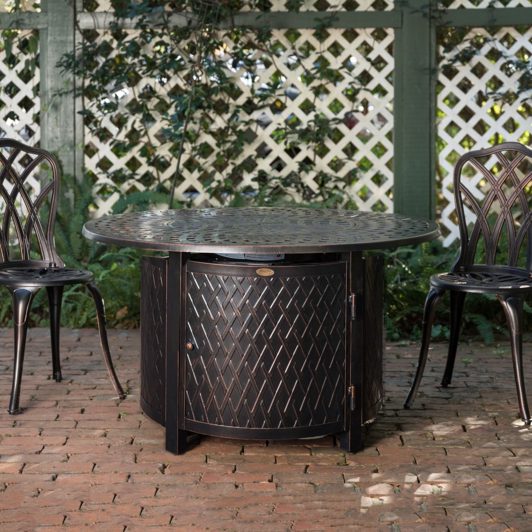 Fire Sense 44 Inch Verona Aluminum Round Propane Fire Pit