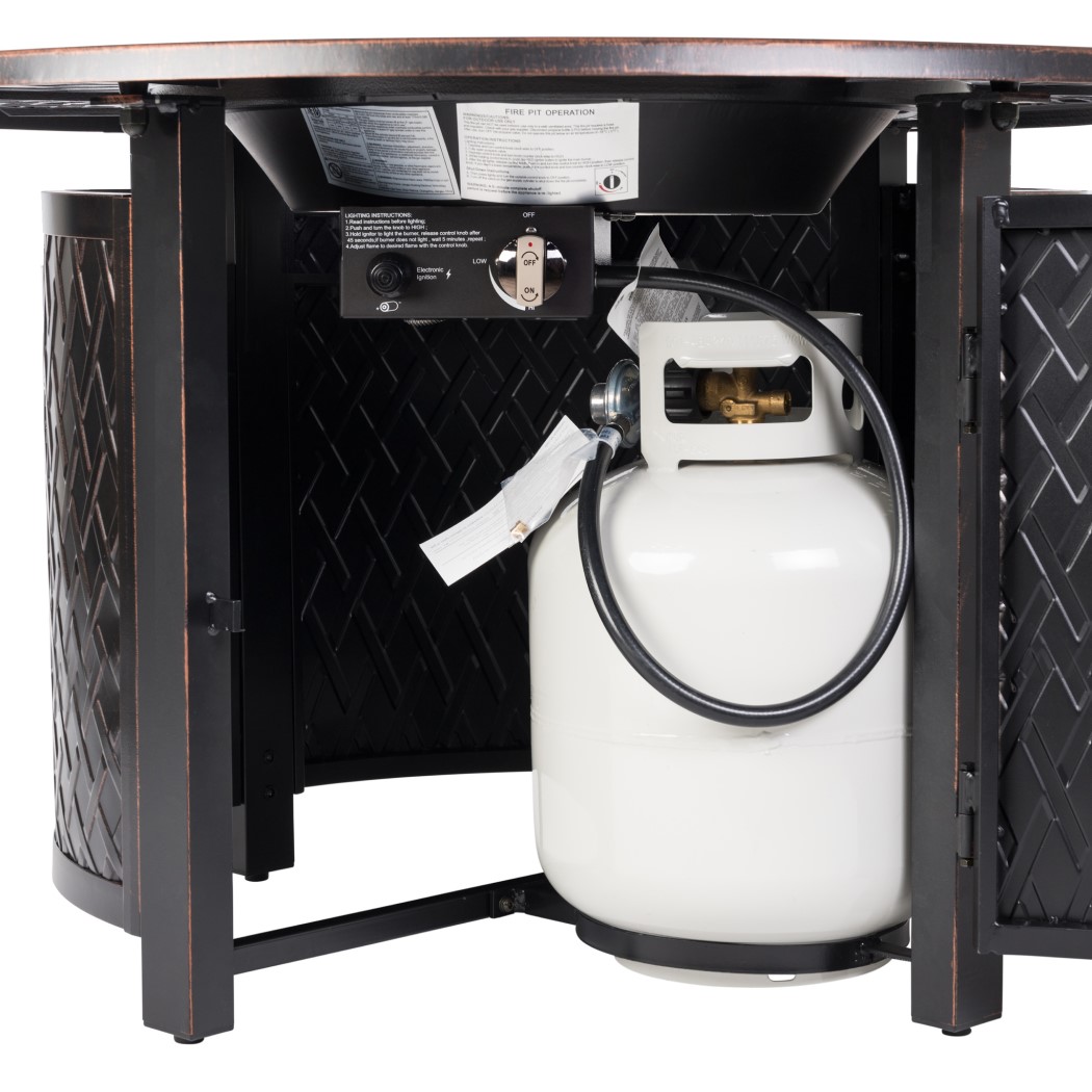 Fire Sense 44 Inch Verona Aluminum Round Propane Fire Pit