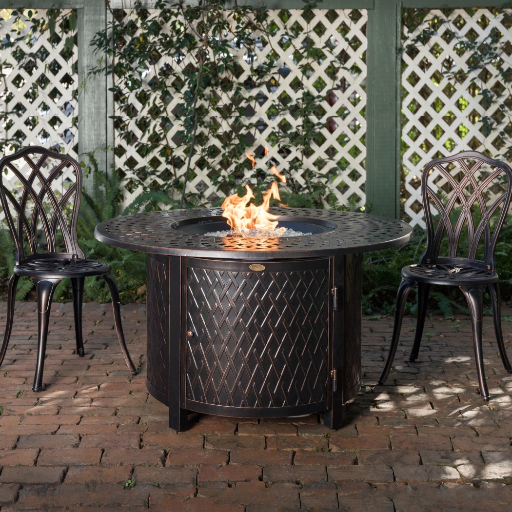 Fire Sense 44 Inch Verona Aluminum Round Propane Fire Pit