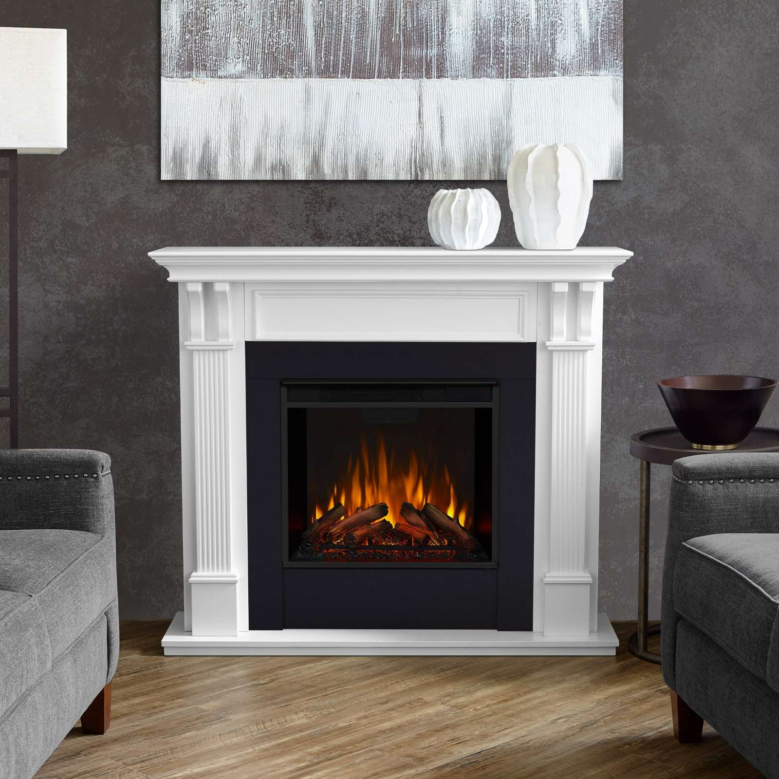 Real Flame 48 Inch Ashley Electric Fireplace with Mantel