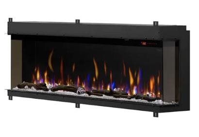 Dimplex 74 Inch Ignite Bold Built-In Bay Front Linear Electric Fireplace with Corner Options