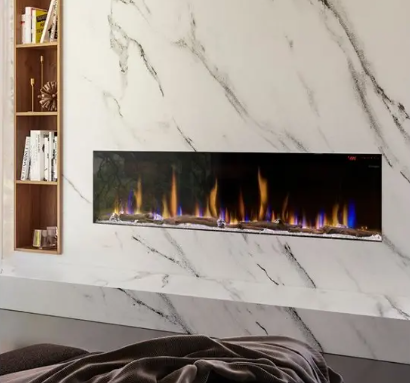 Dimplex 74 Inch Ignite Bold Built-In Bay Front Linear Electric Fireplace with Corner Options
