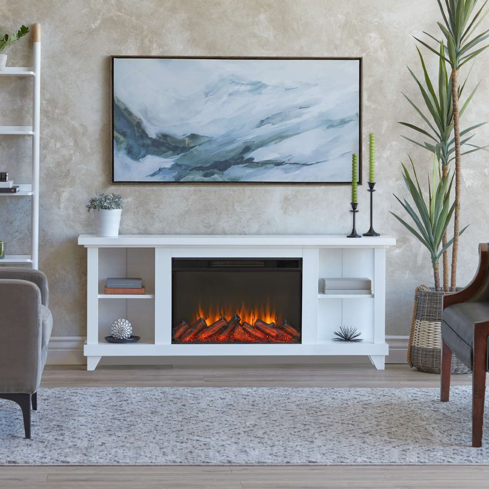 Real Flame 58 Inch Penrose Slim Electric Fireplace TV Stand
