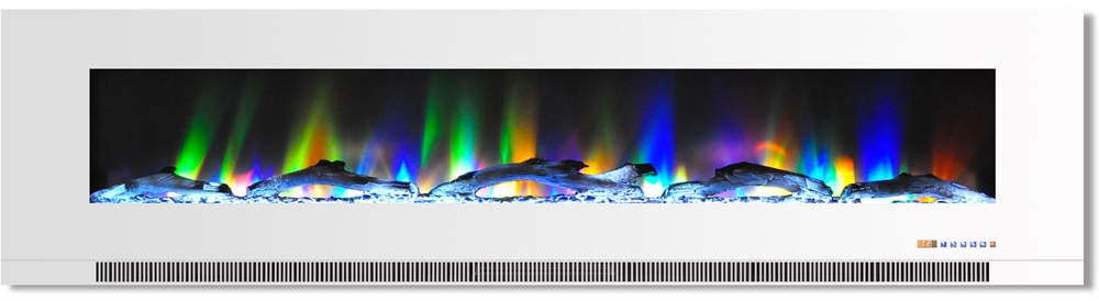 Cambridge 78 Inch Color-Changing Wall Mount Linear Electric Fireplace