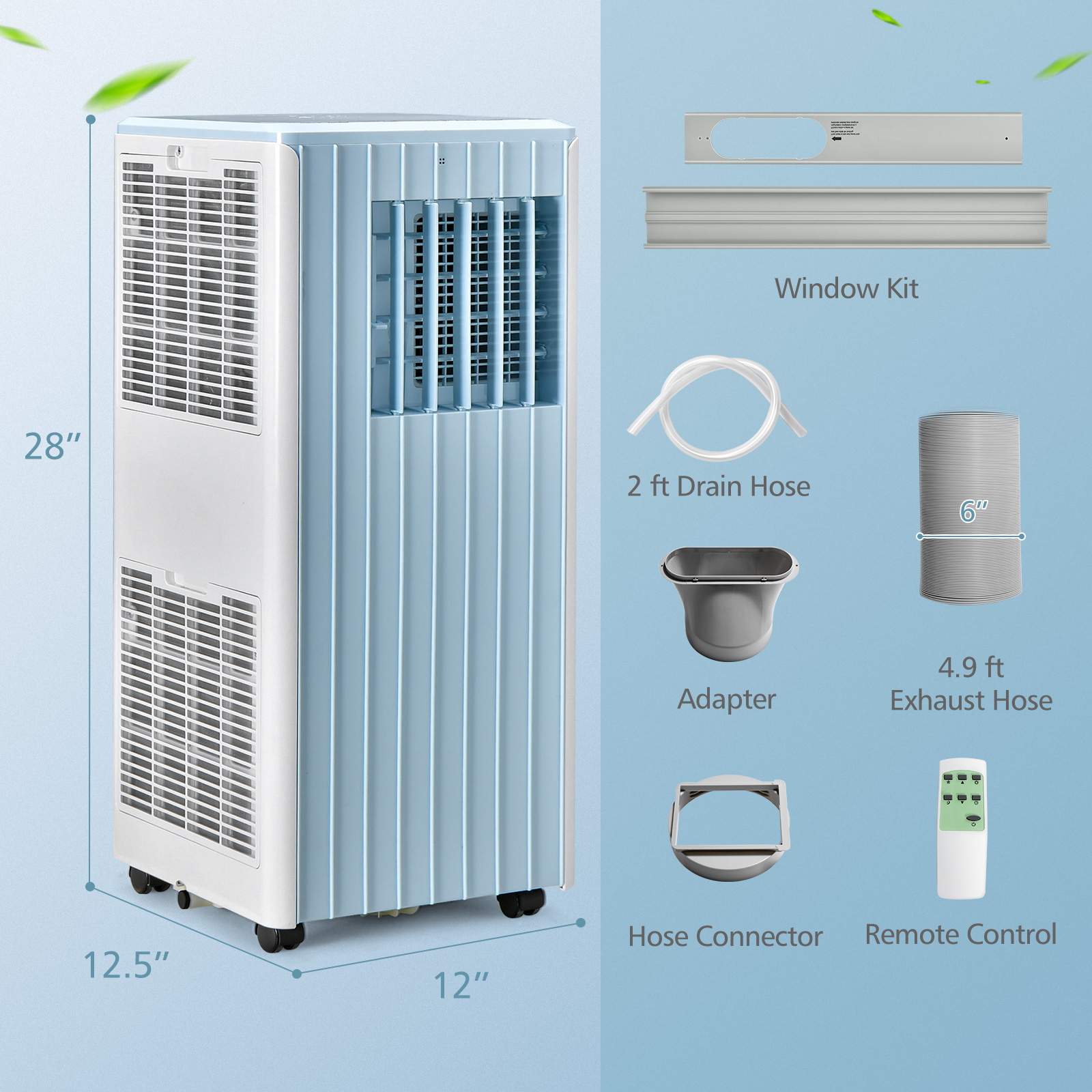 Costway 10K BTU ASHRAE Portable Pastel Air Conditioner and Dehumidifier