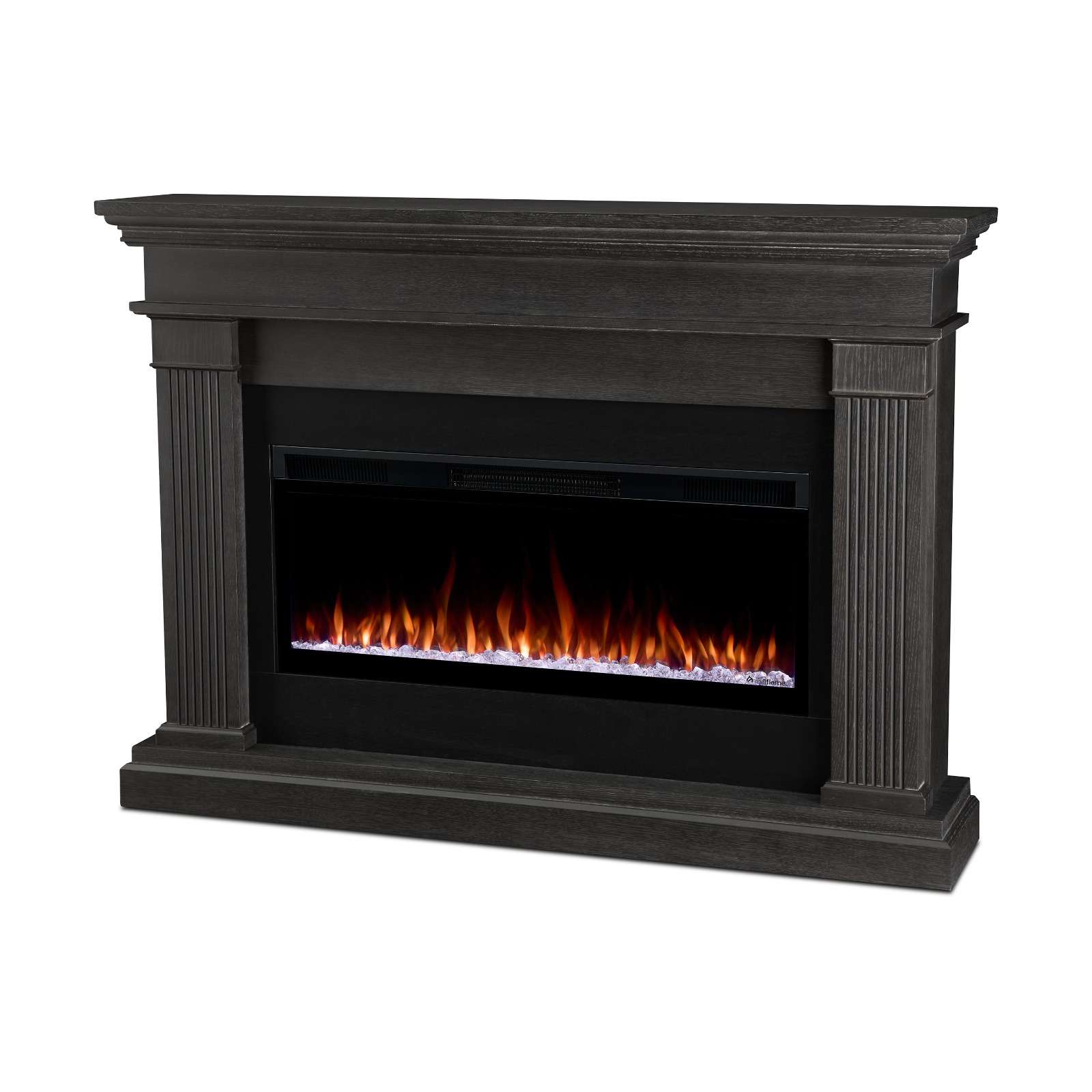 Real Flame 59 Inch Beau Landscape Smart Electric Fireplace with Mantel