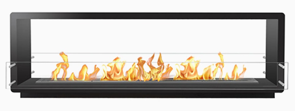 Bio Flame 84 Inch See-Through Ethanol Fireplace with 60 Inch Remote Control Burner