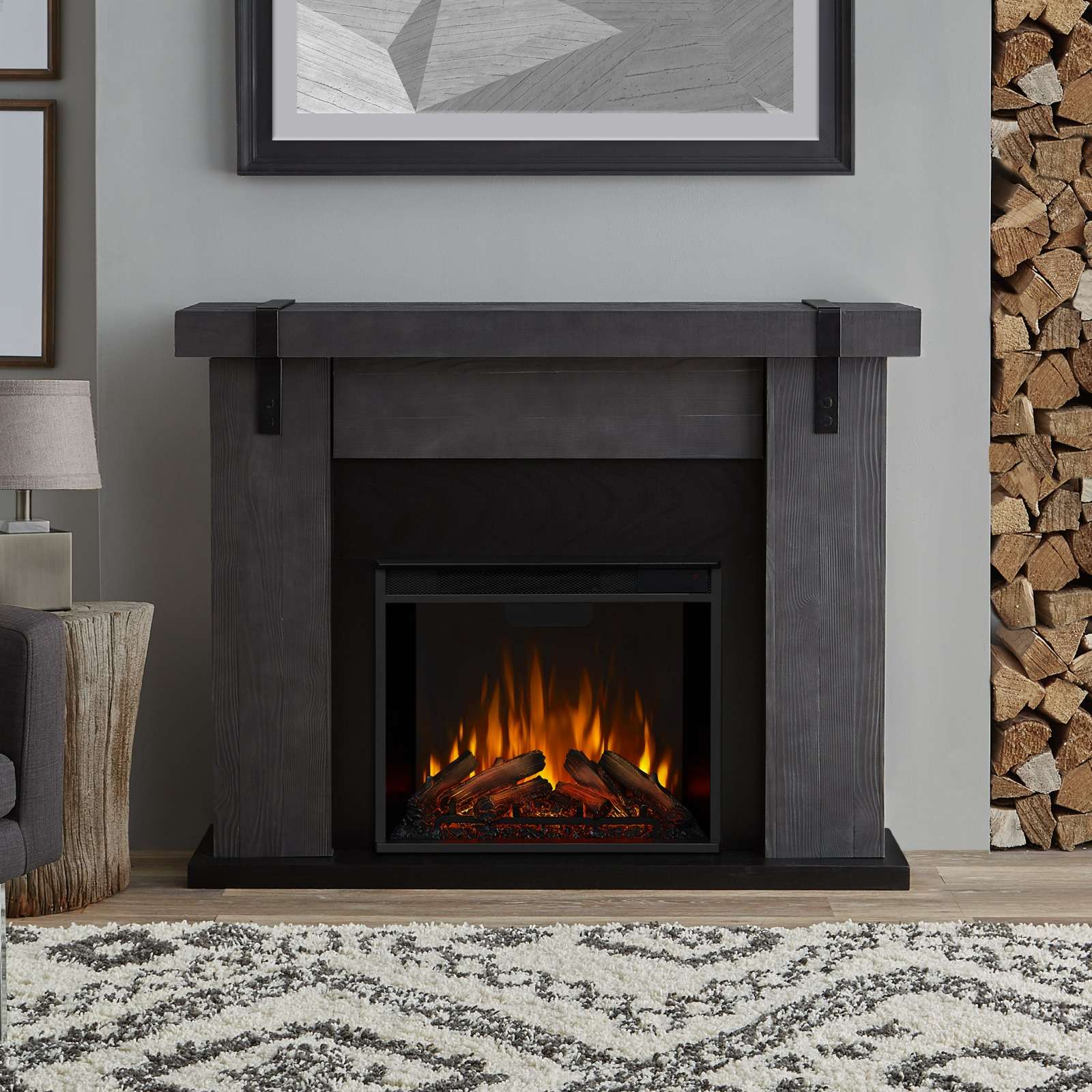 Real Flame 49 Inch Aspen Electric Fireplace with Mantel