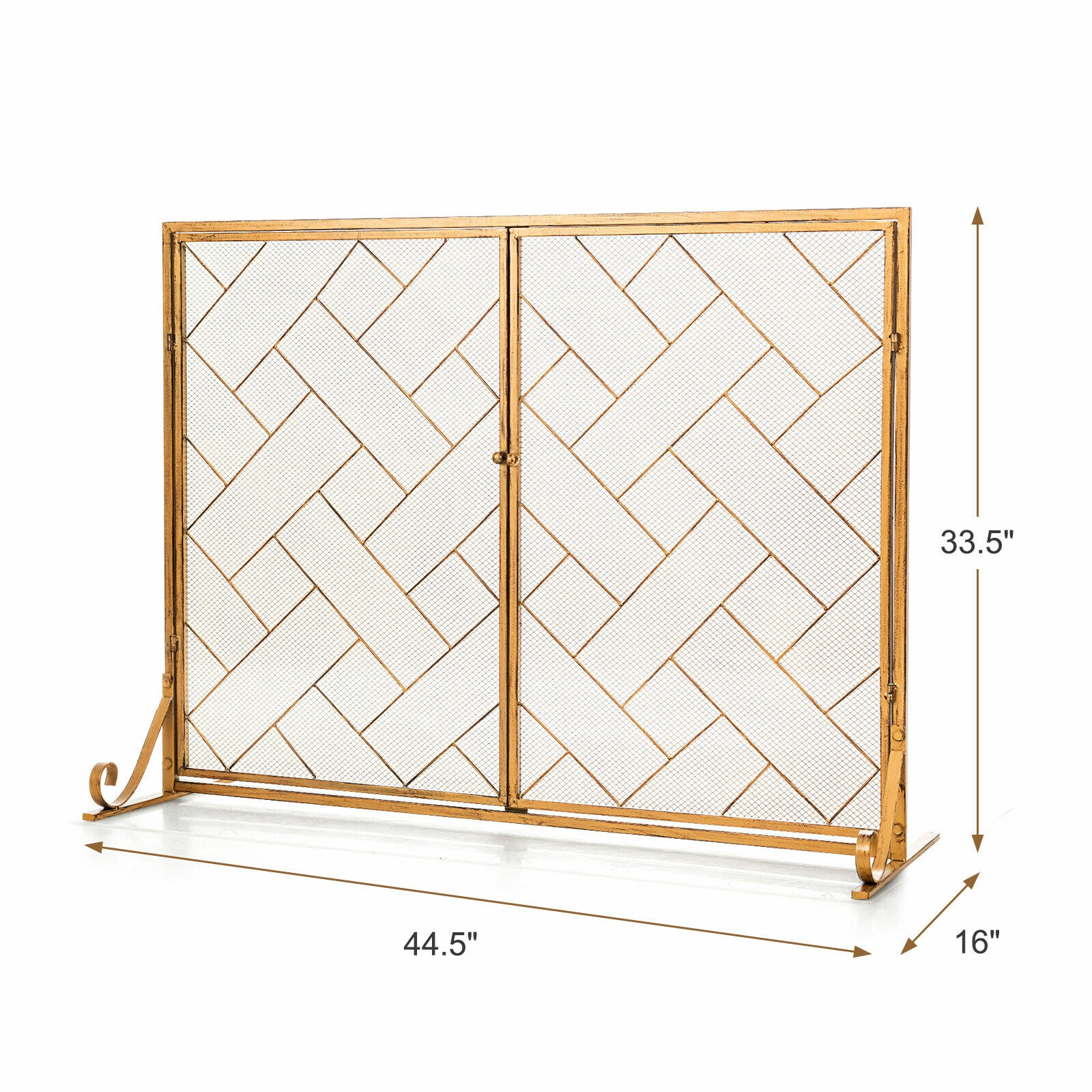 Costway 45 Inch Single Panel Fireplace Door Screen