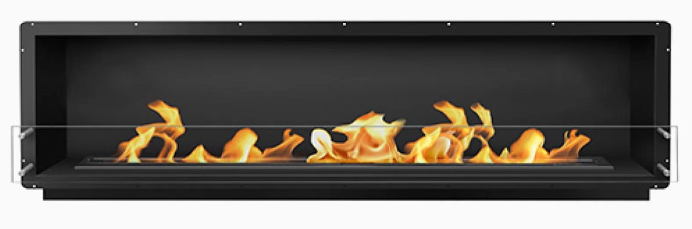 Bio Flame 96 Inch Ethanol Fireplace with 72 Inch Remote Control Burner