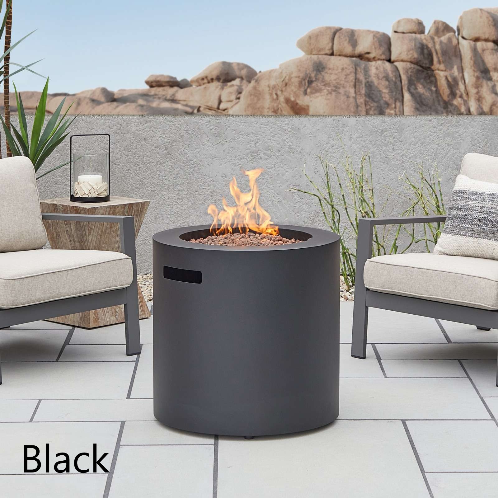 Real Flame 24 Inch Aegean Propane Fire Table with Lid