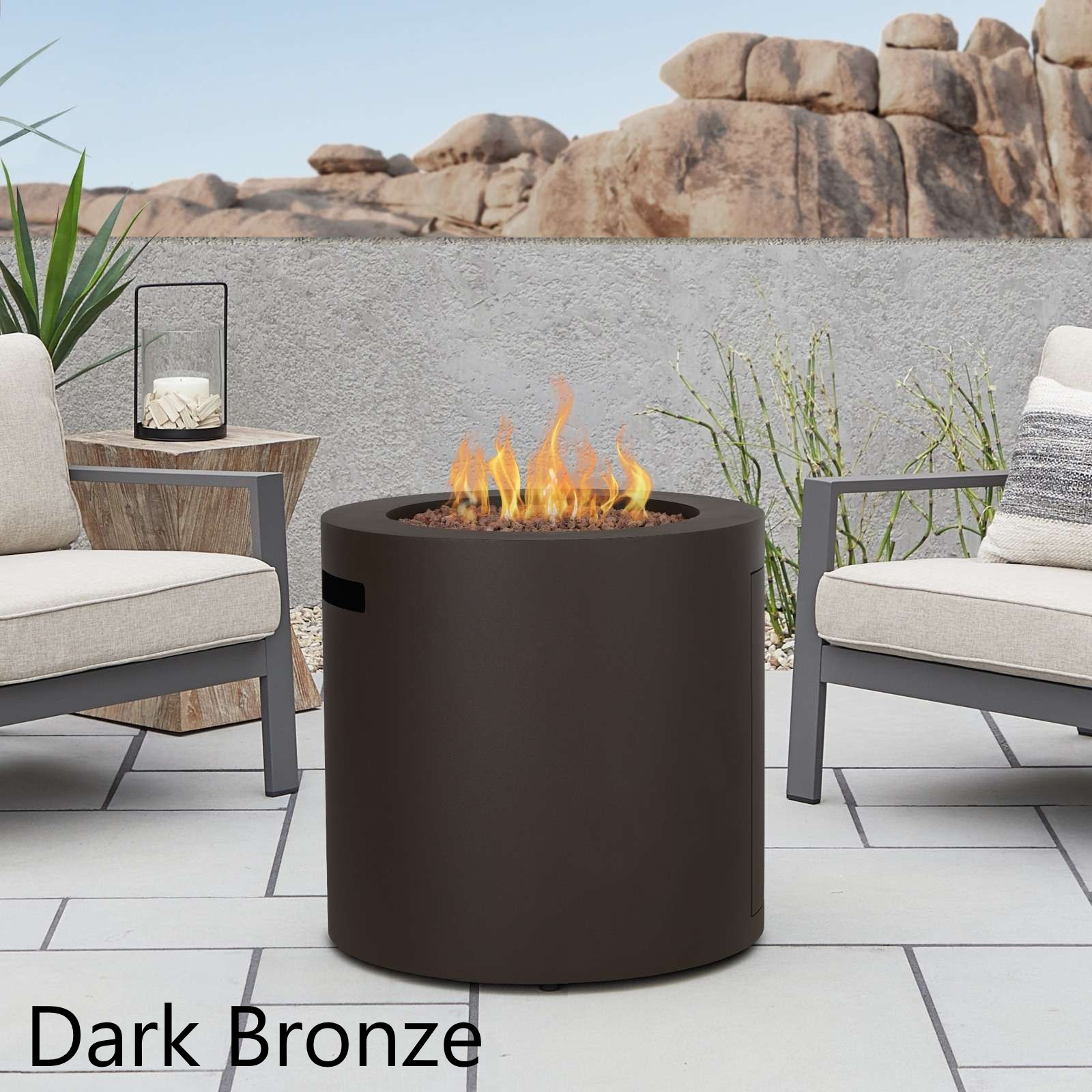 Real Flame 24 Inch Aegean Propane Fire Table with Lid