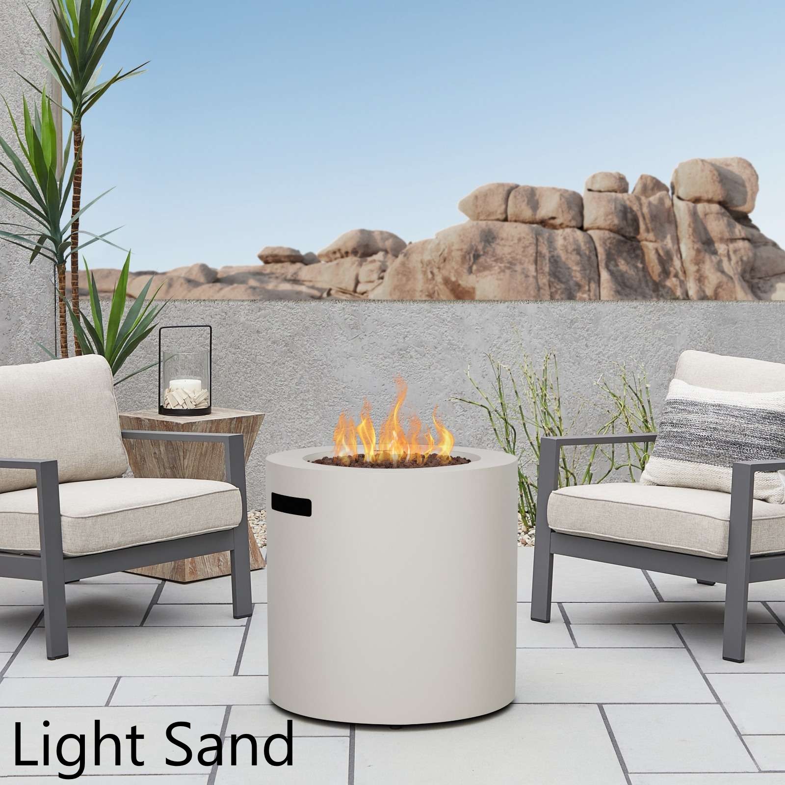 Real Flame 24 Inch Aegean Propane Fire Table with Lid