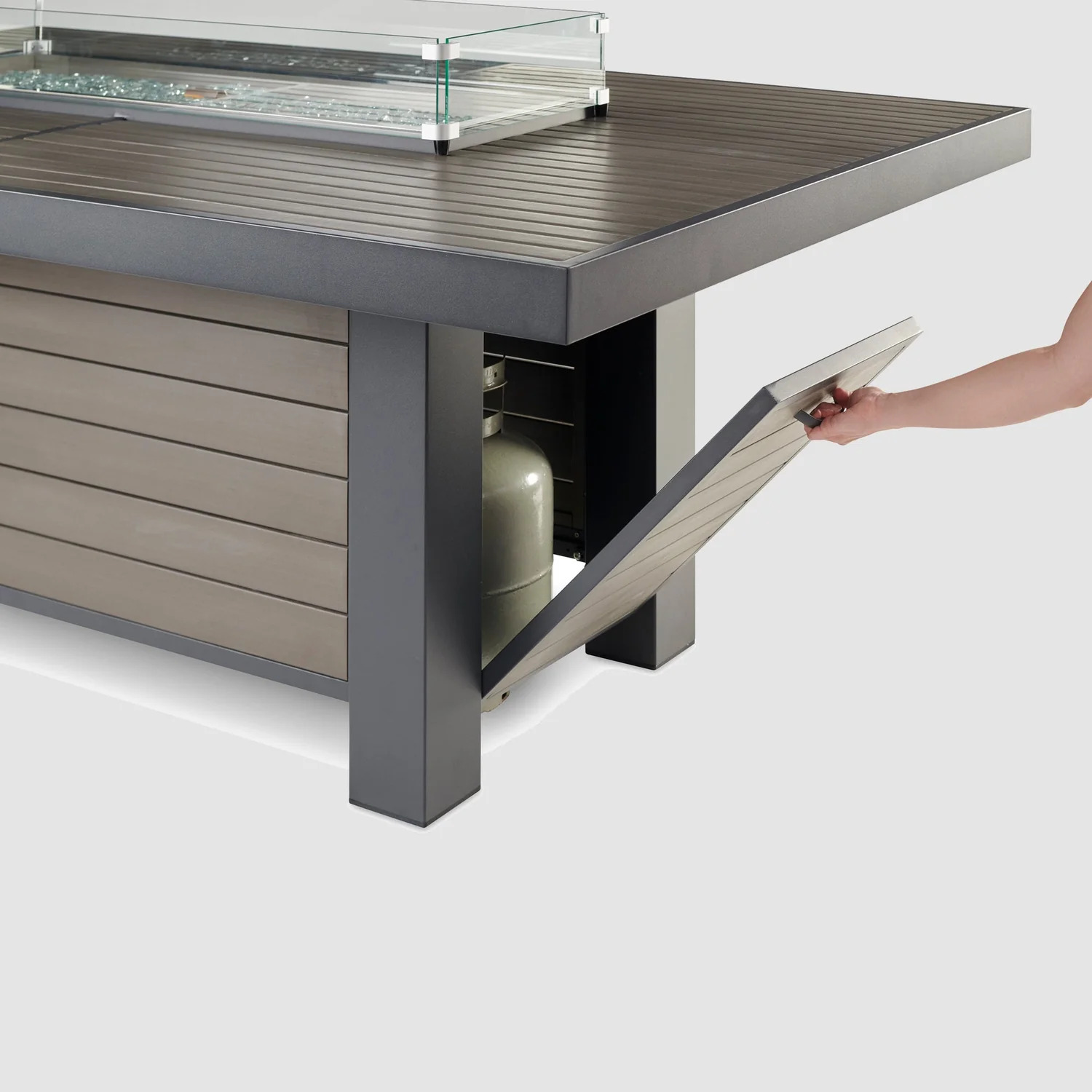 Outdoor Greatroom Company Brooks Linear Gas Fire Pit Table - Dining Height
