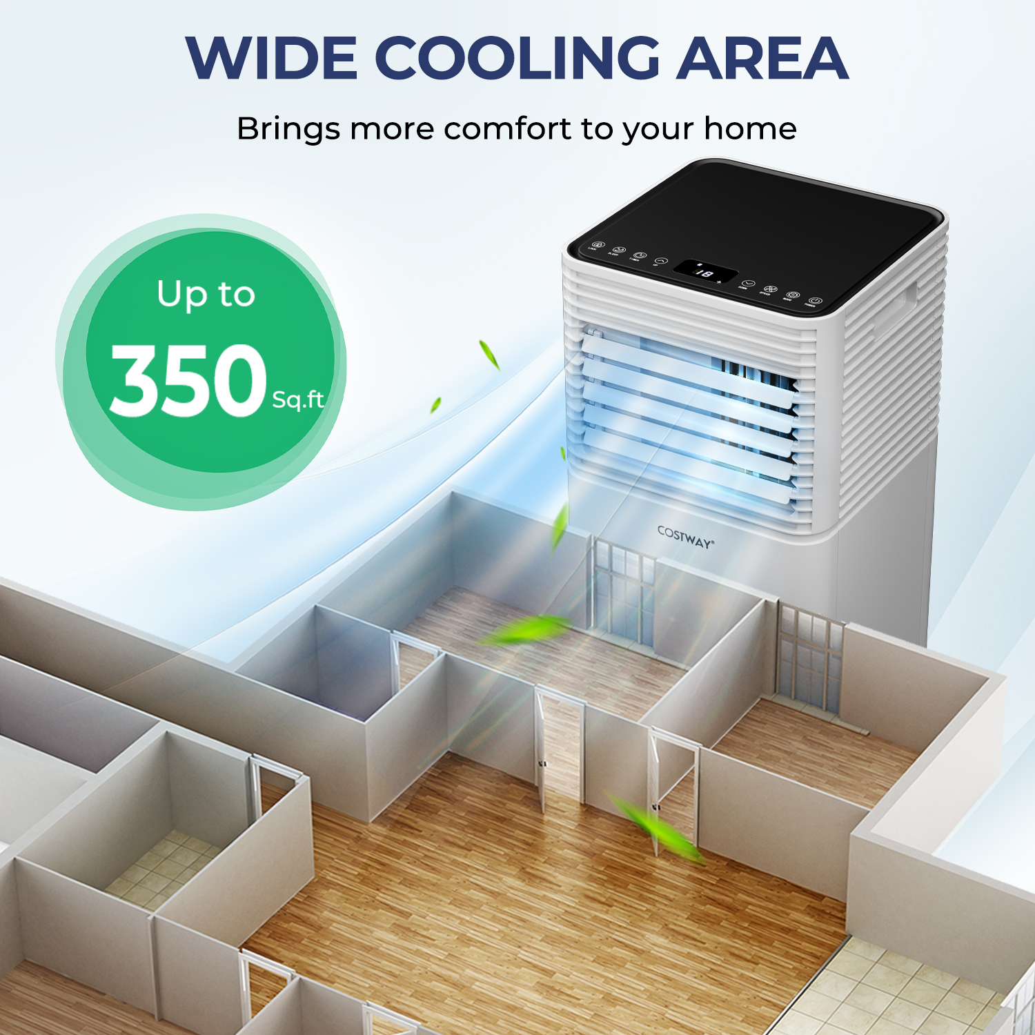 Costway 28 Inch 10K BTU AHRAE 3-in-1 Portable Air Conditioner, Dehumidifier, and Fan