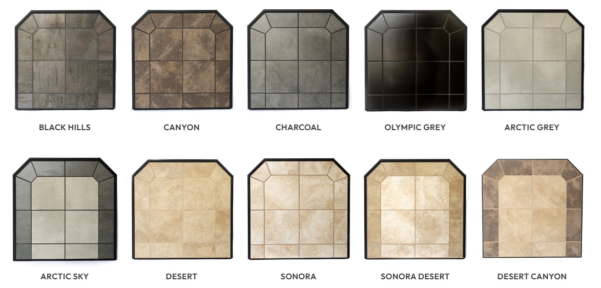 Hearth Classics 44 Inch Traditional Tile Type 2 Corner Hearth Pad - Classic Edge