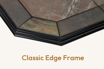 Hearth Classics 44 Inch Traditional Tile Type 2 Corner Hearth Pad - Classic Edge