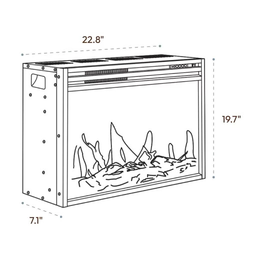 Cambridge 23 Inch Standalone Modern Electric Fireplace Insert