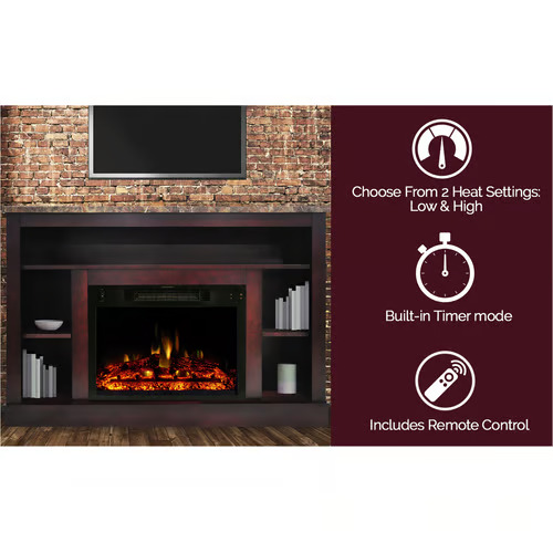 Cambridge 47 Inch Seville Fireplace Mantel with Enhanced Log Insert