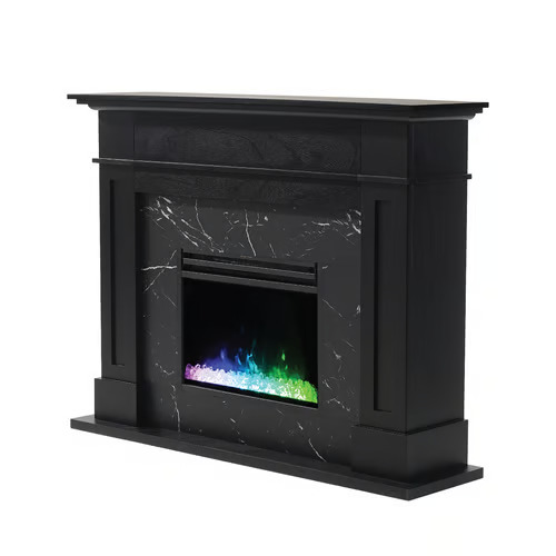 Cambridge 53 Inch Sofia Black Fireplace Mantel with Black Marble