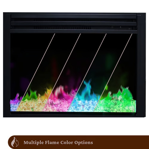 Cambridge 62 Inch Summit Farmhouse Style Electric Fireplace Media Console with Crystal Insert