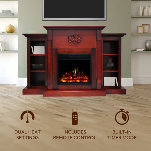 Cambridge 72 Inch Sanoma Fireplace Mantel with Enhanced Log Insert