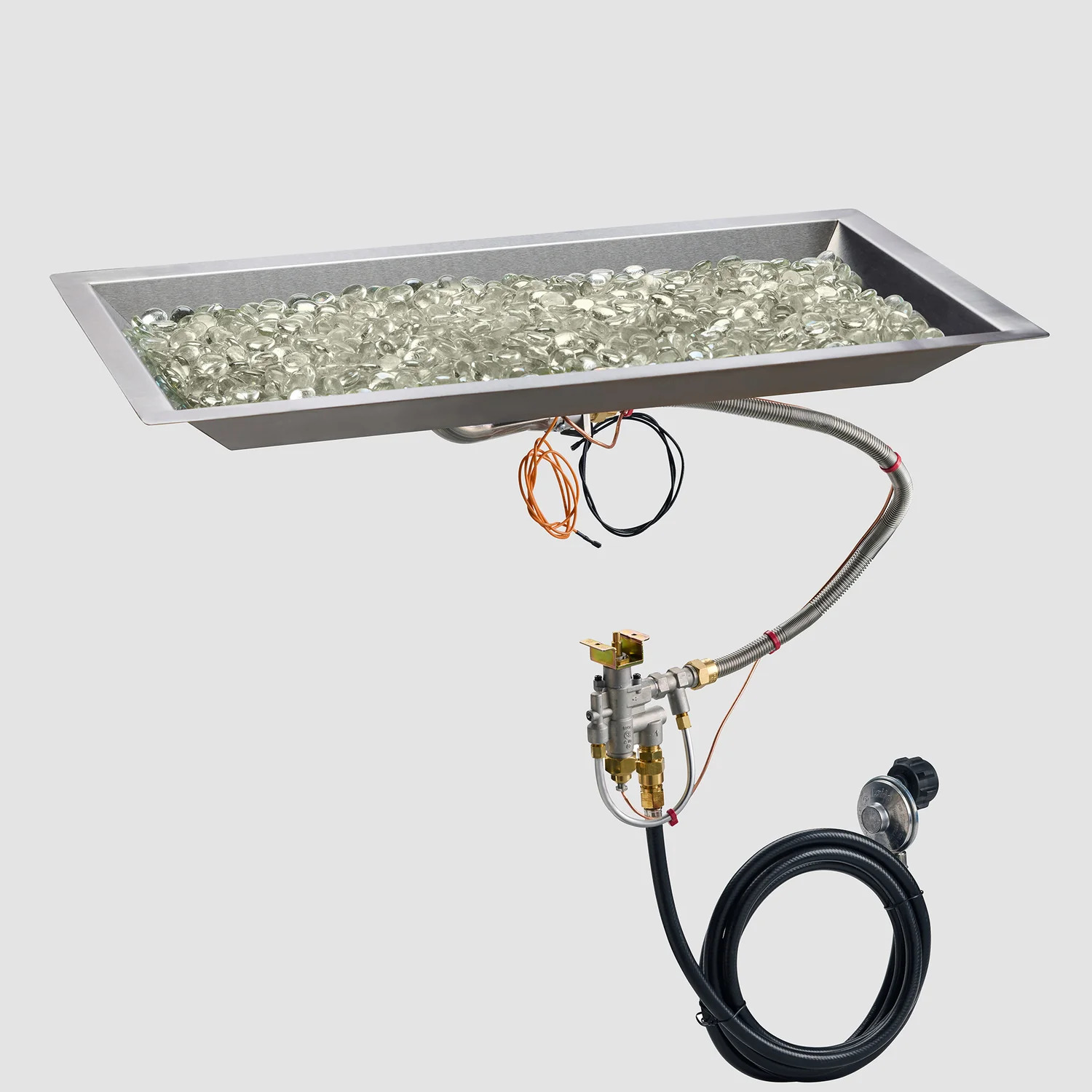 Outdoor Greatroom Company 24 x 12 Inch  Crystal Fire Plus Gas Burner - Electronic Ignition