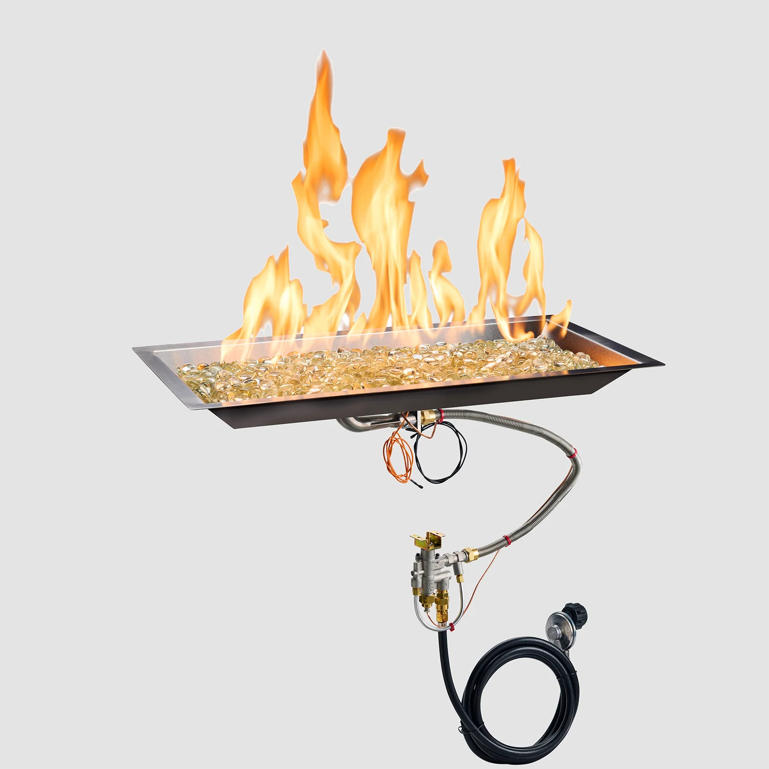 Outdoor Greatroom Company 24 x 12 Inch  Crystal Fire Plus Gas Burner - Electronic Ignition