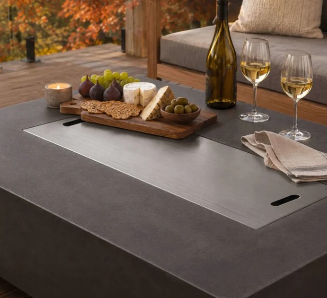 Flame Havens 33 x 11 Inch Rectangle Stainless Steel Cover for Refuge Fire Pits