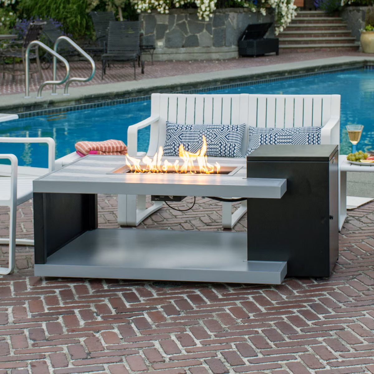 JR Home 56 Inch Paramount Dray Convertible Propane Fire Table