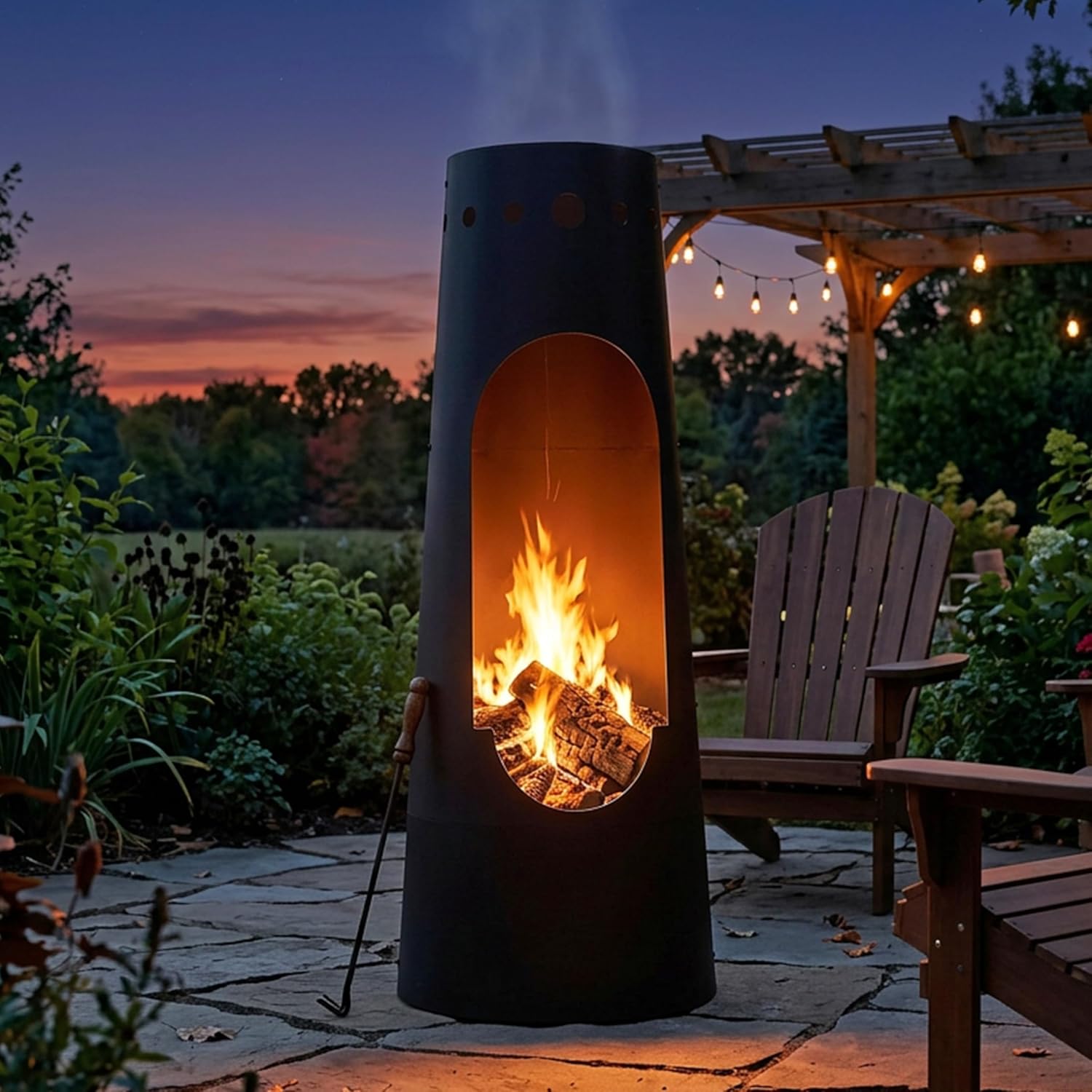 Sunnydaze 50 Inch Santa Fe Steel Rustic Chiminea