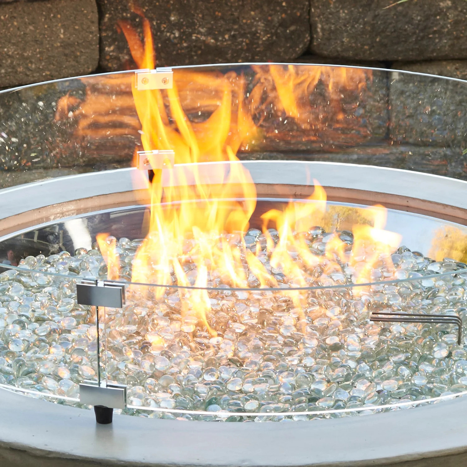Outdoor Greatroom Round Glass Wind Guard for 12 Inch Burners