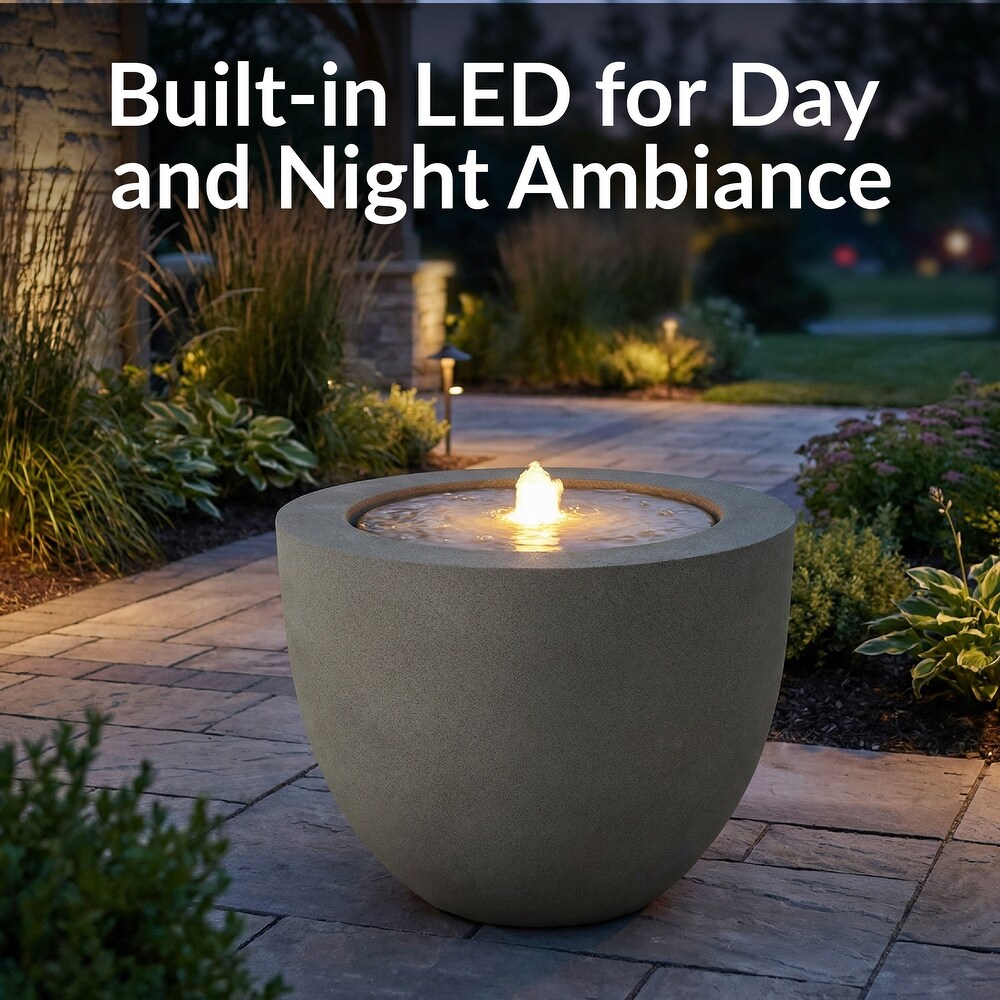 Sunnydaze Textured Oval Outdoor Bubble Fountain